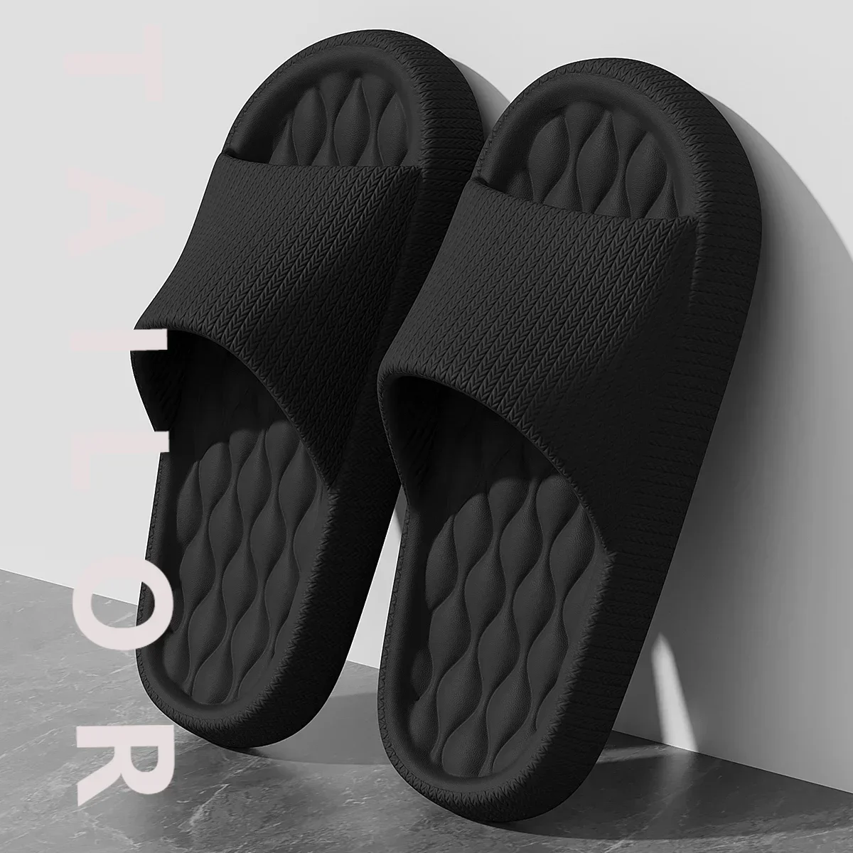 

Мужские тапочки QYCKABY, лето 2025, новинка минимализма, легкая мягкая пляжная обувь, женские шлепанцы, нескользящие тапочки из ЭВА на плоской подошве, однотонные