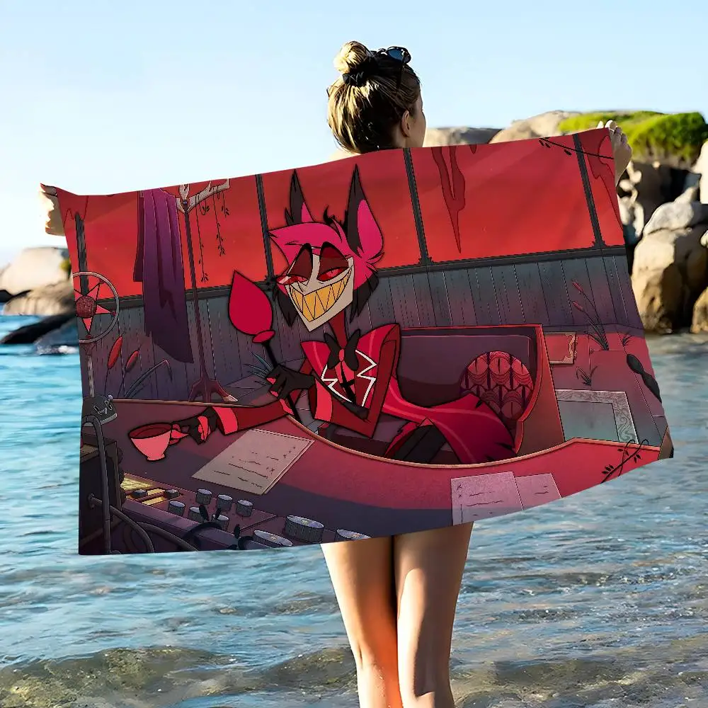 Popular Anime H-Hotel H-Hazbin Alastor Microfiber Beach Towel Absorbent Quick Dry Soft Yoga Swimming Resort Mountain Towel