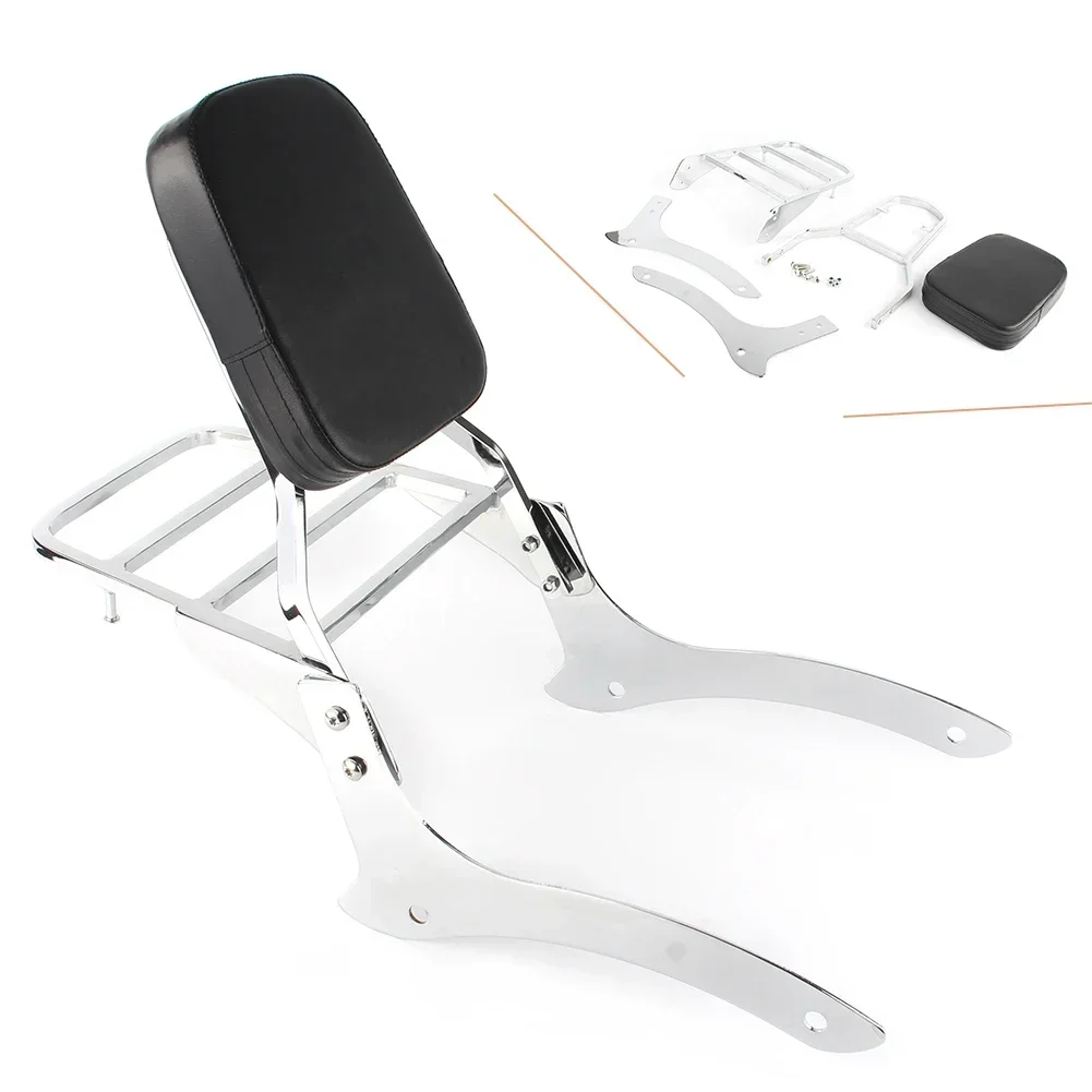 Motorcycle Backrest Sissy Bar w/ Luggage Rack Chrome For Yamaha Vstar XVS 1100 Classic & Dragstar XVS 1100 Classic 2000-2011
