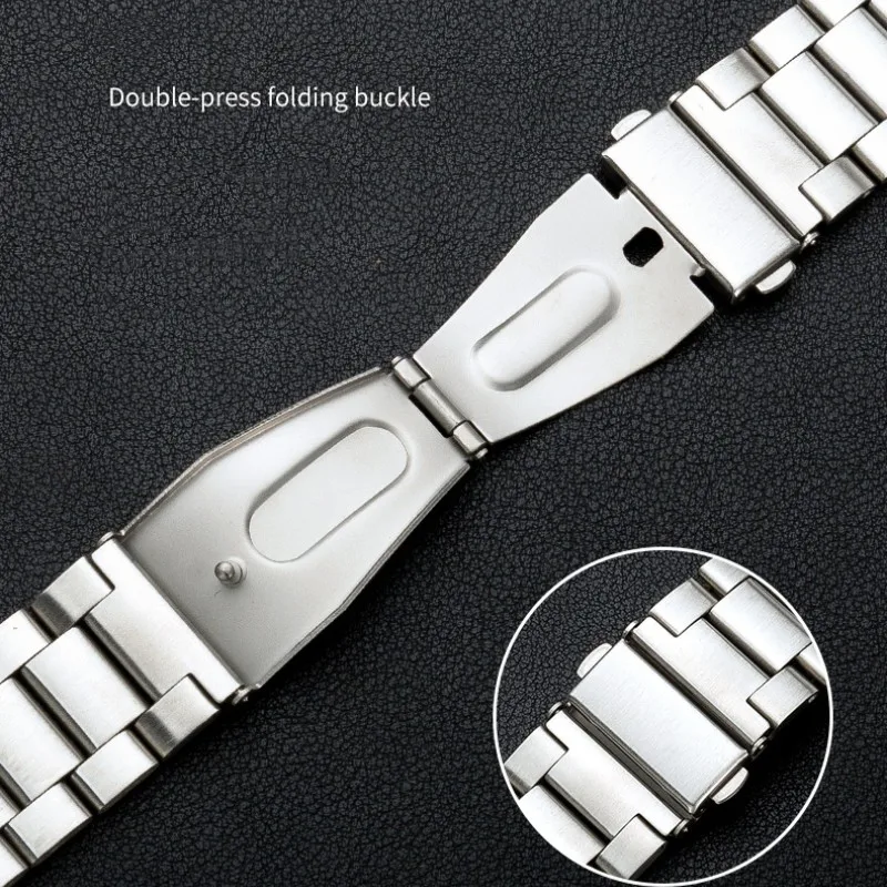 20mm 22mm High Quality Hollow Stainless Steel Wristwatch Band Universal Watches Straps Double Press Folding Buckle With Tool
