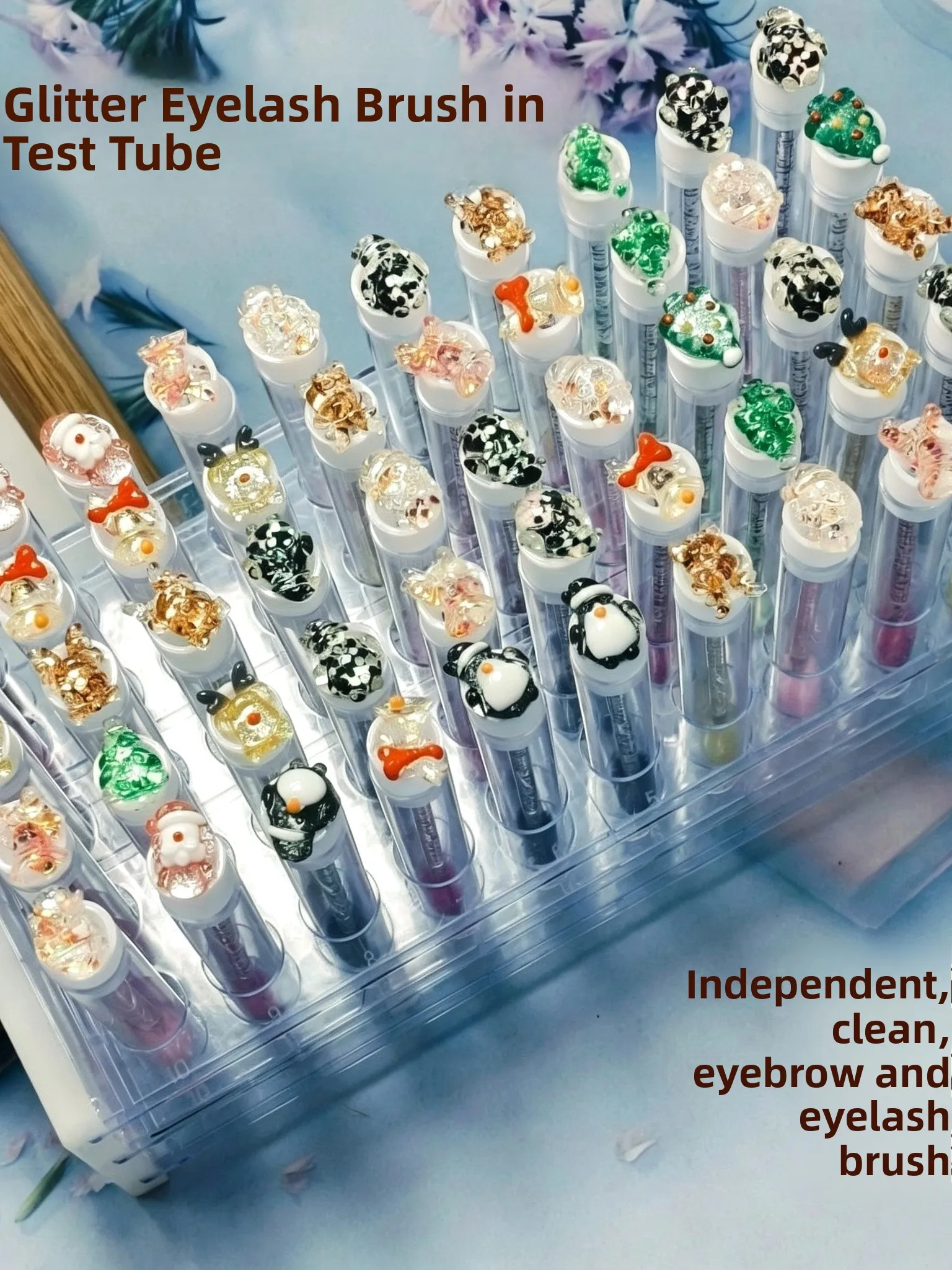 Christmas Exclusive Disposable Spiral Comb Makeup Brush Portable Eyelash And Brow Dual Purpose Brush Ultra Fine Brush