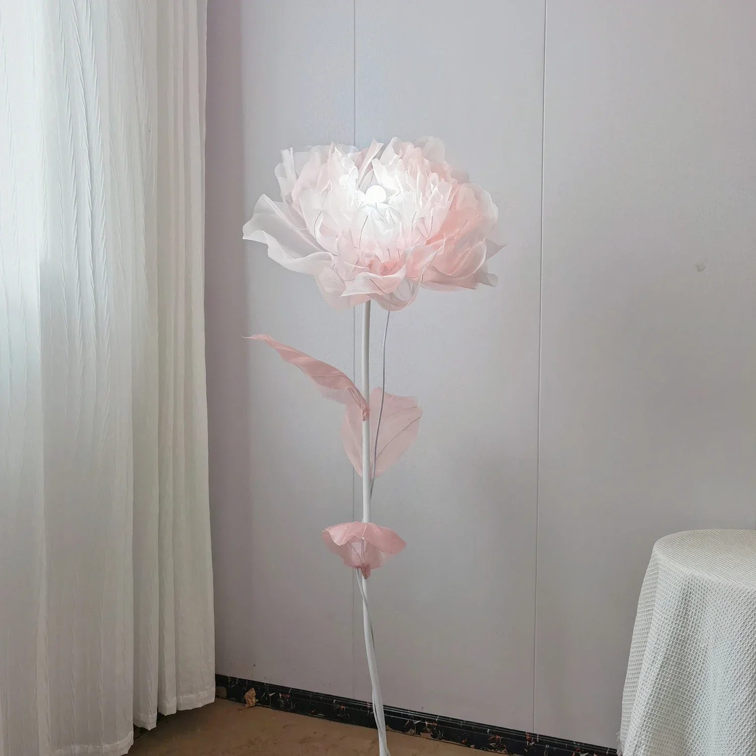 Giant Festive Lantern Peony Material Package Organza Floor Lamp Handmade Flowers