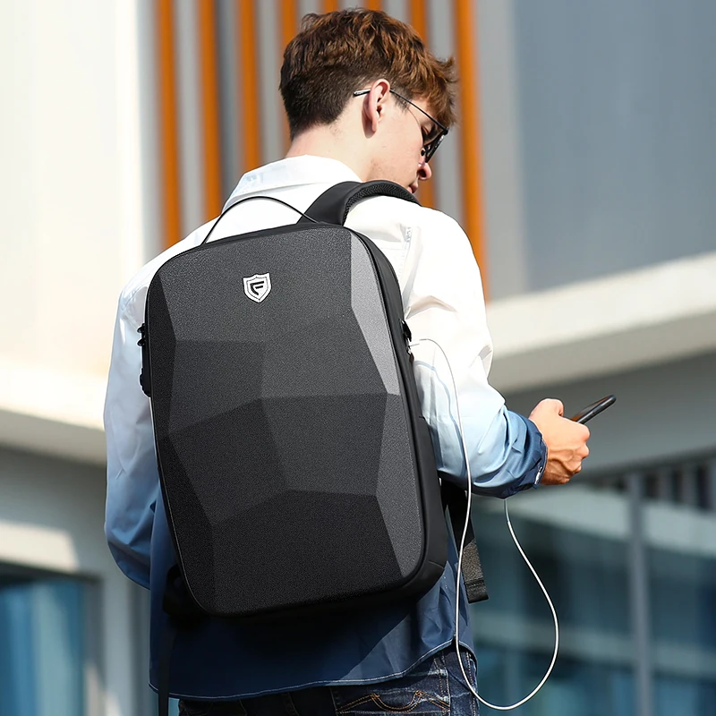 

USB Charg New Hard Shell Fashion Backpack Men Anti-thief Business Backpacks 17.3 Inch Laptop Backpacks Waterproof Male Travel Ba