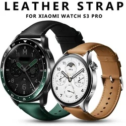 Leather Strap for Xiaomi Watch S3 S1 Pro/S1 & MI Color 2/S1 Active Cowhide Band for Universal 22MM Bracelet Accessories