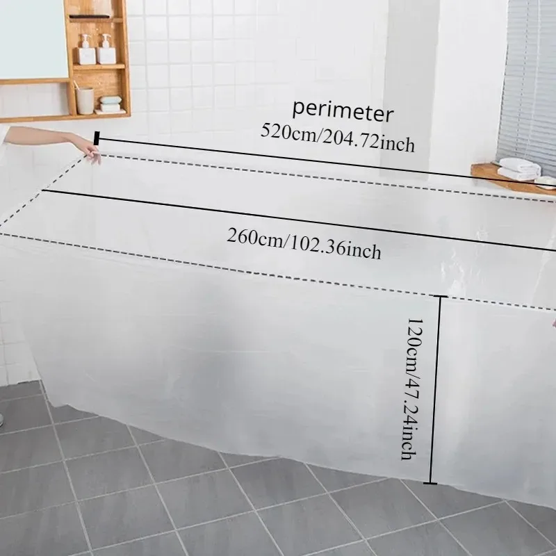 1/3/10PCS Disposable Bathtub Liner Transparent Plastic Bath Tub Cover Travel Hotel Portable Independent Pack Bathtub Protector