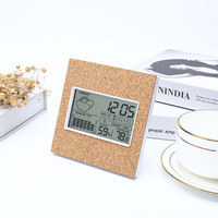 Wooden Multifunctional Electronic Weather Calendar Alarm Clock with Creative Digital Clock Temperature Humidity Monitor