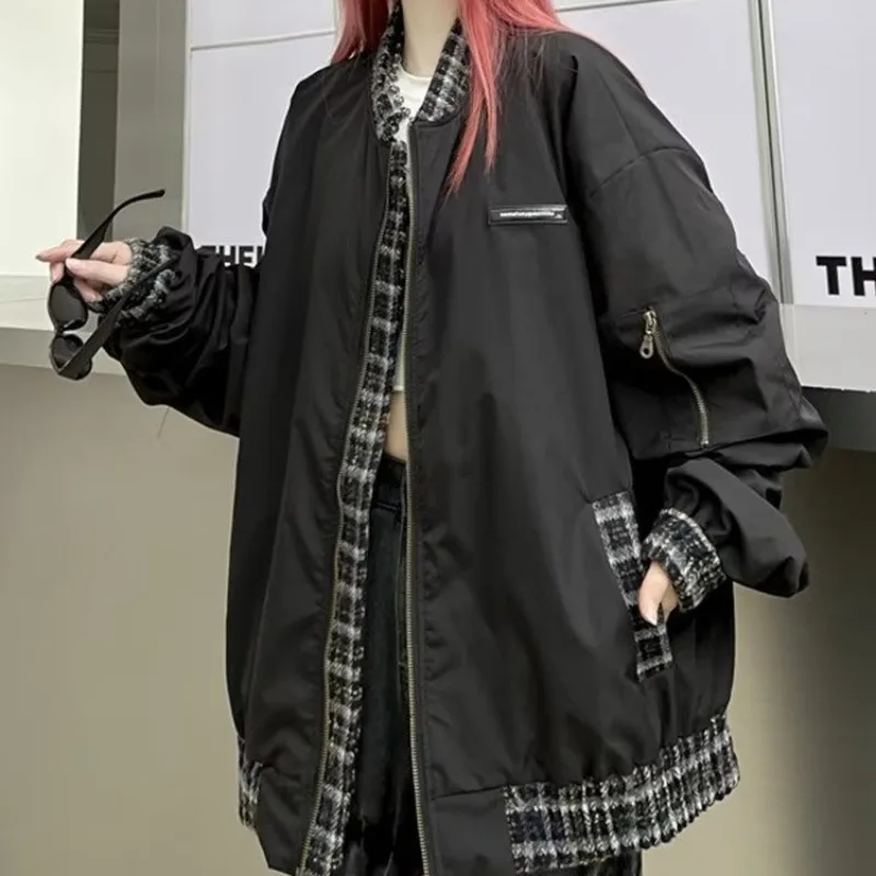 

Loose American Sle Baseball Jaet Men's Spring Autumn Couple's Cool Large Size Jaet Youth Faion Casual Outerwear