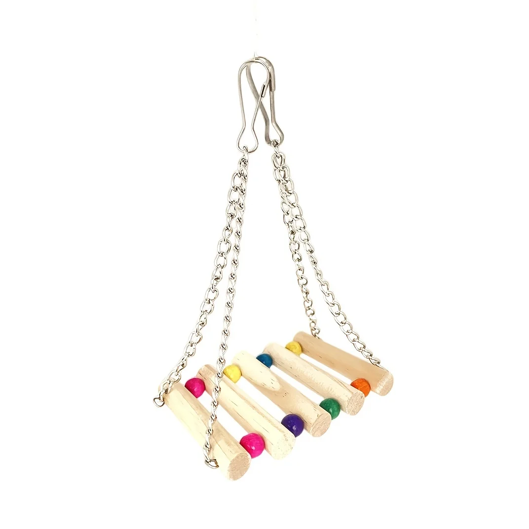 8 قطعة/المجموعة الحيوانات الأليفة الطيور سوينغ مضغ الطيور اللعب ، الخشب جرس معلق ، قفص الطيور الملحقات ، ألعاب الببغاء لون عشوائي