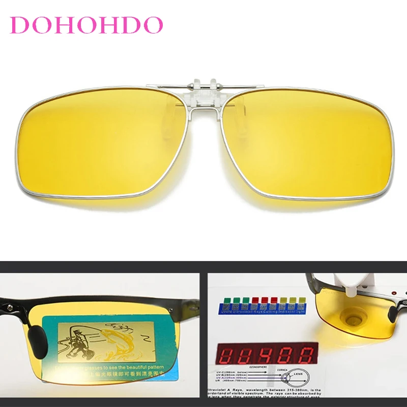 

Brand Designer Polarized Clip-on Flip-up Lens Sunglasses Male UV400 Night Vision Sun Glasses Women Driving Anti-Glare Goggles