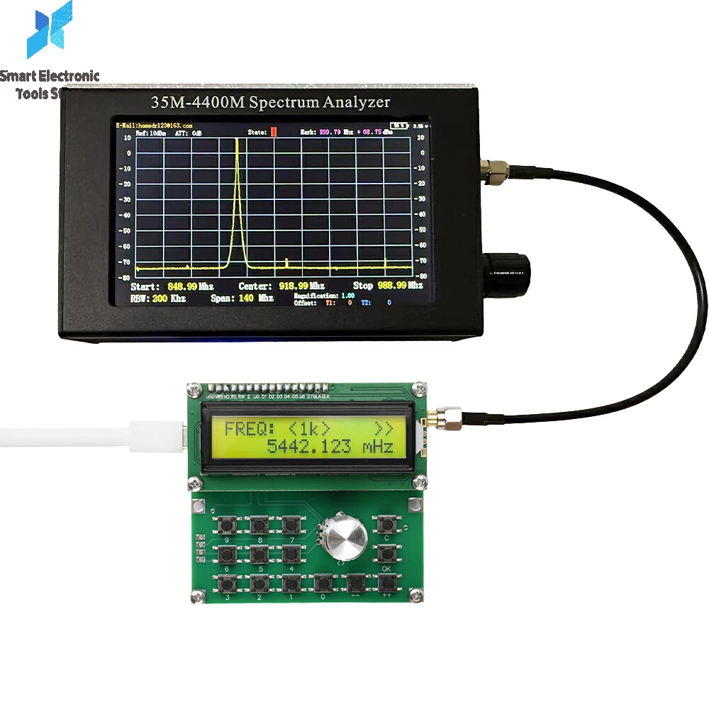 

35MHz-4400MHz RF Signal Generator DC 4.5V-5.5V ADF4351 Signal Source Module 1K/10K/100K/1M High Precision Frequency