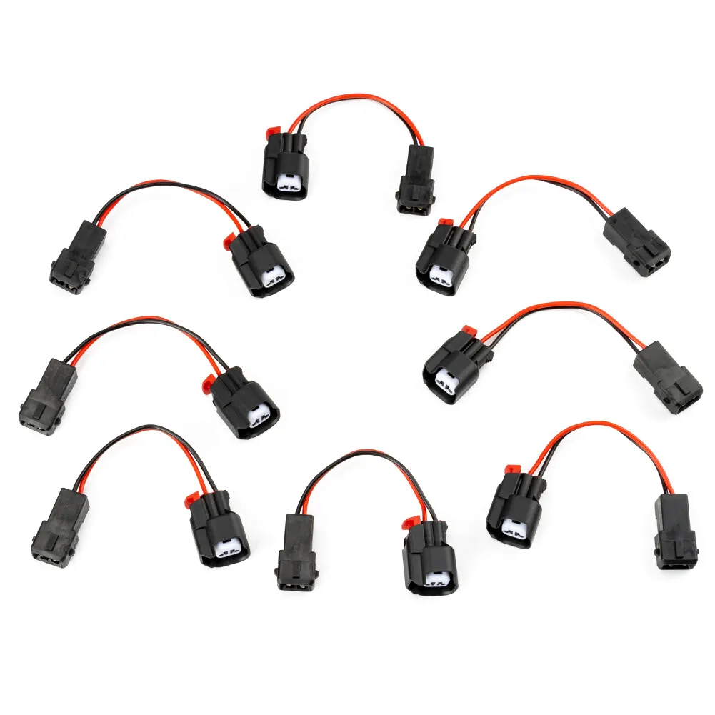 8 PCS New Fuel Injector Connector Adapter EV1 to EV6/EV14 USCAR LS1 LS2 LS3 LT1