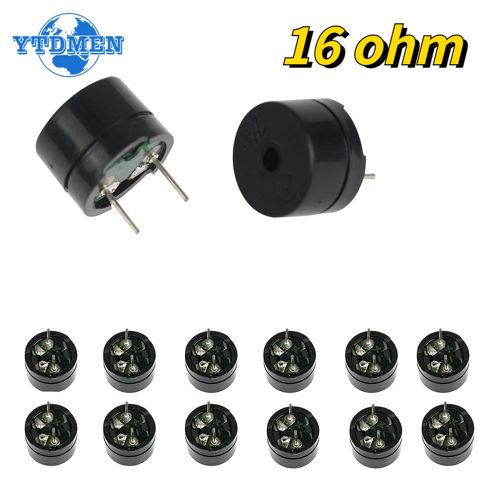 20pcs Passive Buzzer 16R AC 12MM*8.5MM 16 Ohm 3V 5V 9V 12V Mini Piezo Buzzers 12085 for Arduino Diy Electronic Kit