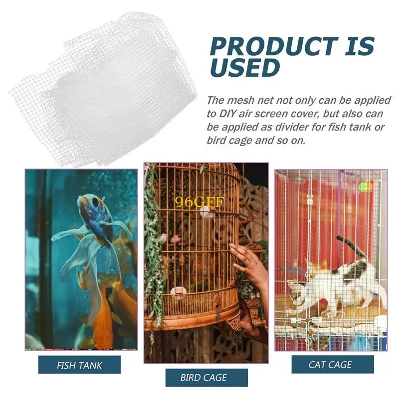 96GF Invisible Aquarium Screen Net Fish transparente para cubierta tanque Anti-saltre Reemplazo