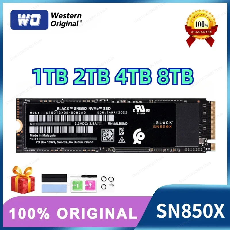 

Western original SN850X 1TB 2TB SSD NVMe Gen4 PCIe M.2 2280 PCIe 4.0X4 Drive Internal Solid State Disk for PS5 Desktop Laptop