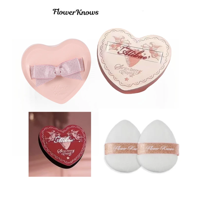 Flower Knows Poederdonsjes voor vlekkeloze make-uptoepassing, compact formaat voor op reis