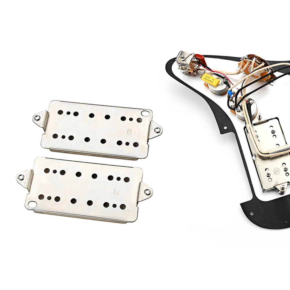 

2pcs Guitar Pickup Base Plate Metal For Humbucker Neck Bridge Replacement Durable Wear-Resistant Smooth Surface Heat Dissipation