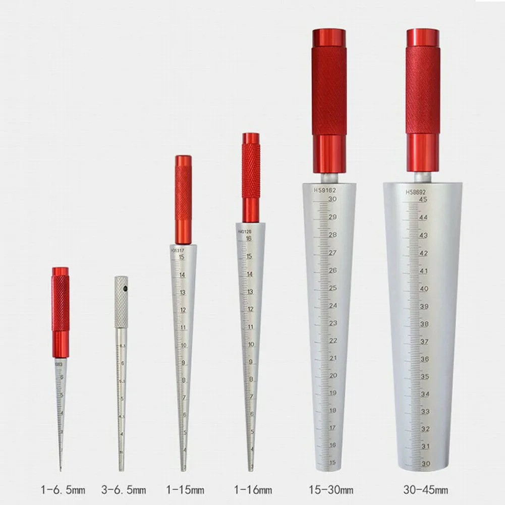 Calibro cilindrico conico 1-6.5mm 3-15mm 15-30mm 30-45mm Apertura 1 pezzo Spessimetro conico Misuratori di prova Rivelatori