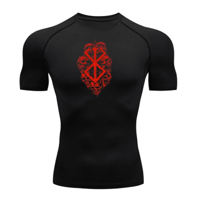 

2025 Anime Men's Compression Shirt Fitness Sport Running Tight Gym TShirts Athletic Workout Quick Dry Tops Tee Summer Top Y2k