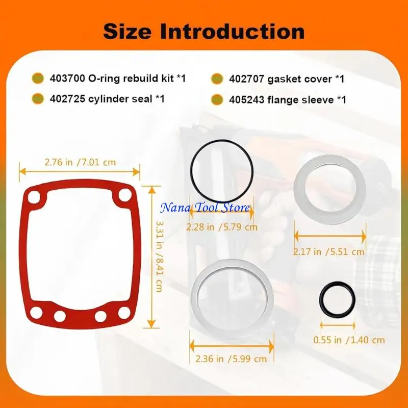 Perbaikan Kuku 31GJ untuk 3250-F16 403700 402725 Model Termasuk O Rings Seal Cylinder Gaskets Caps Flange Sleeve