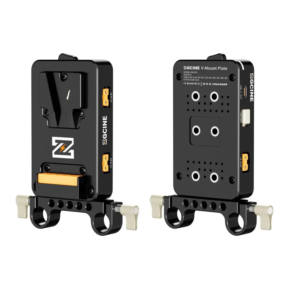 ZGCINE VM-VP3 V-Mount Battery Plate with USB-C PD Output for Sony FX3, Canon EOS R5/R6/R7/R10, Panasonic LUMIX GH6/S5 II, a7S IV