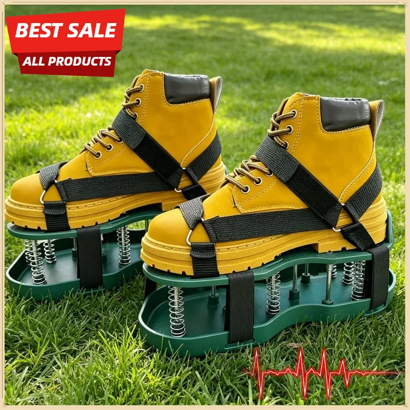 Lawn Aerator Spiked Shoes Garden Grass Spike Shoes Telescopic Spring Soil Cultivator присоски
