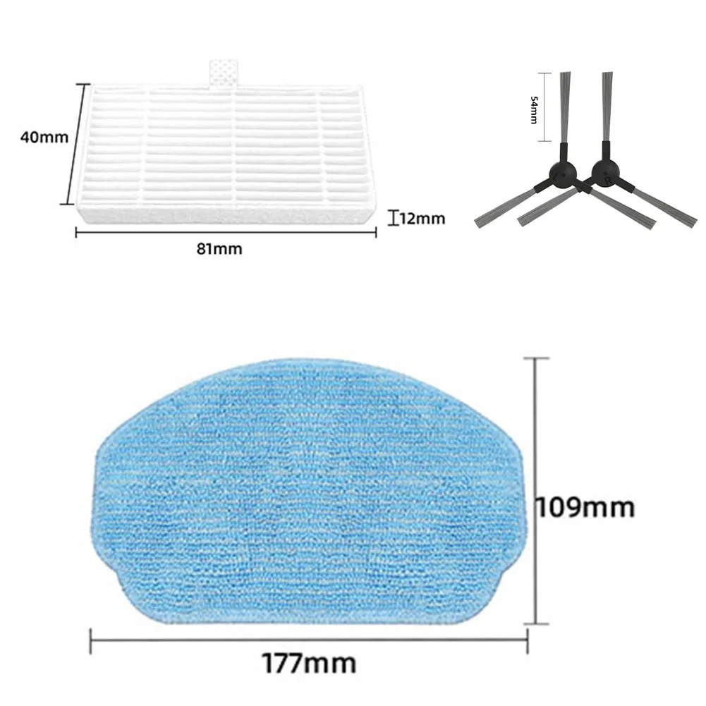 Aspirador Acessórios Kit para Robô, Escovas Laterais, Filtros, Mop Pads, Vorcon BR150, Conga 999