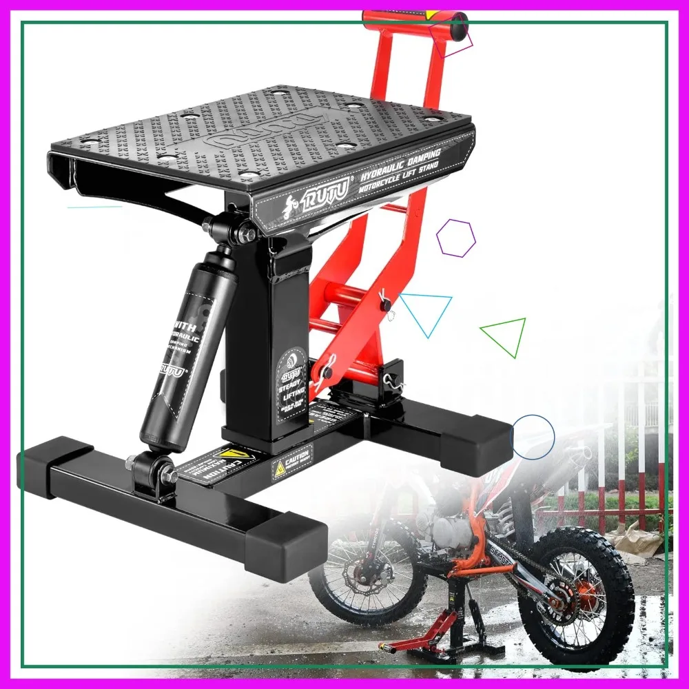 

Heavy-Duty Hydraulic Motorcycle Lift Stand – 1000Lbs Capacity Steel Hoist Jack for Dirt Bike, Snowmobile, Motorbike Repair