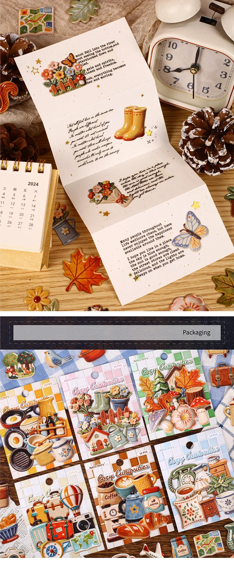 JIANWU Warm Things Small Collection Series Vintage Life Flower Landscape Material Collage Sticker Creative  Journal Stationery