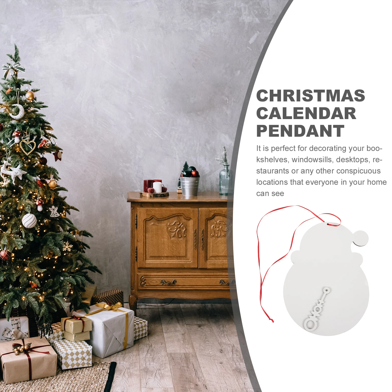 

Christmas Advent Calendar Acrylic Clock Design Xmas Countdown Decor Decorative Ornament for Home Office Holiday