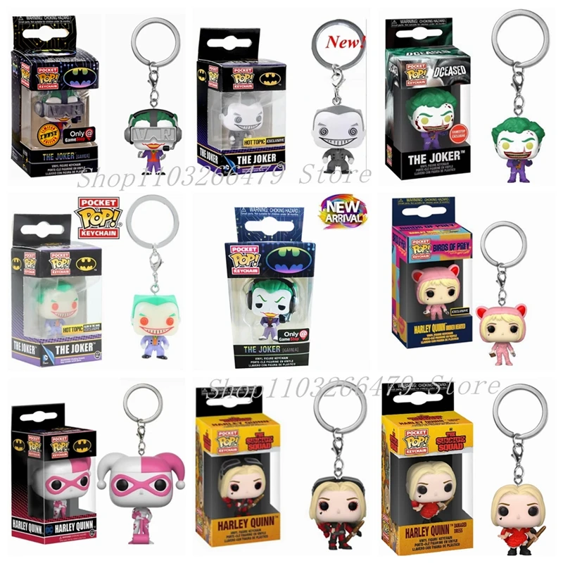 New Funko POP Pocket Keychains Joker Pennywise Scream Ghost Face Chucky KeyChain Accessories Figures Model Toy Gifts Collection