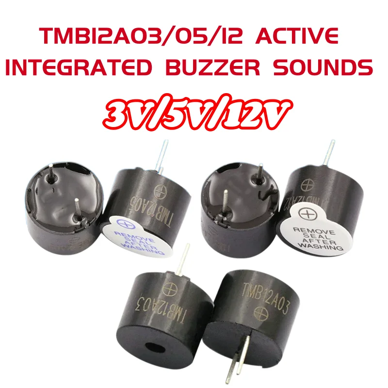 10pcs Active Buzzer 3V/5V/12V TMB12A03 TMB12A05 TMB12A12 Magnetic Long Continous Beep Tone 12095 12*9.5mm Mini Plug Speaker