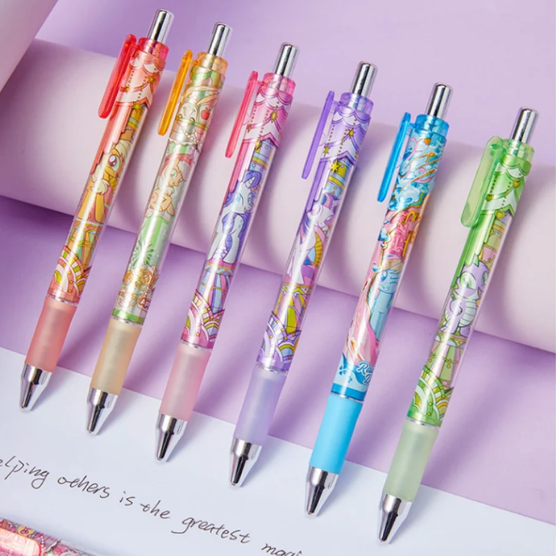 Yizheng-قلم جل لصورة المهر الصغير ، طالب كرتوني ، ظريف ، أسود ، قلم تسجيل الضغط ، عبوة مستقلة ، #4