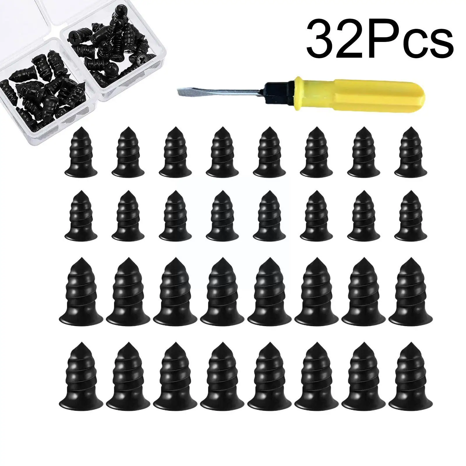 

32Pcs Car Vacuum Tire Repair Kit Set Vacuum Tyre Repair Screw Tubeless Rubber Puncture Tyre Rubber Tool Nails Patches Tool J9C7