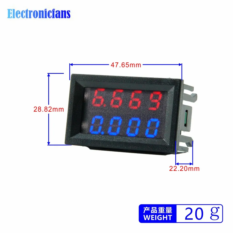 Woltomierz cyfrowy LED amperomierz DC cyfrowy multimetr 100V 10A podwójny wyświetlacz cyfrowy miernik napięcia Tester miernik mocy samochodowych