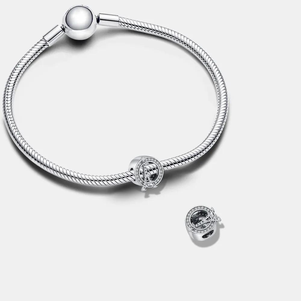 2026 Holiday Charm Eiffel Tower Beads Pendant 925 Sterling Silver Bead Fit Bracelets Diy For Woman Holiday Jewelry Love Gift