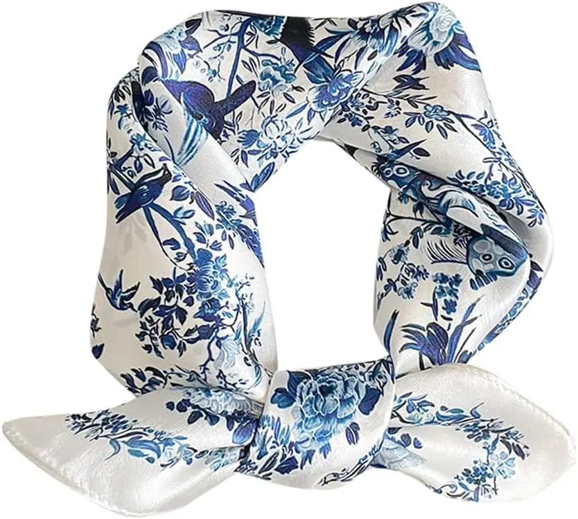 

Mulberry Silk Scarfs Neck Scarf 21'x21' Small Square Scarfs hair scarf bandana for Women Gift Packed