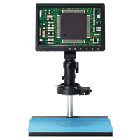  10.1 inch LCD HD Video Microscope with 150X C Mount Lens Electronic Microscope Camera with Metal Stand Professional repair Tool