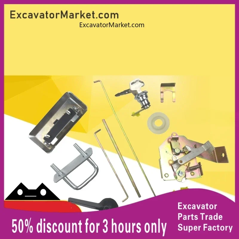 For KOMATSU PC120-5/200-5/PC60-6 excavator cab door lock block assembly handle excavator accessories For excavator