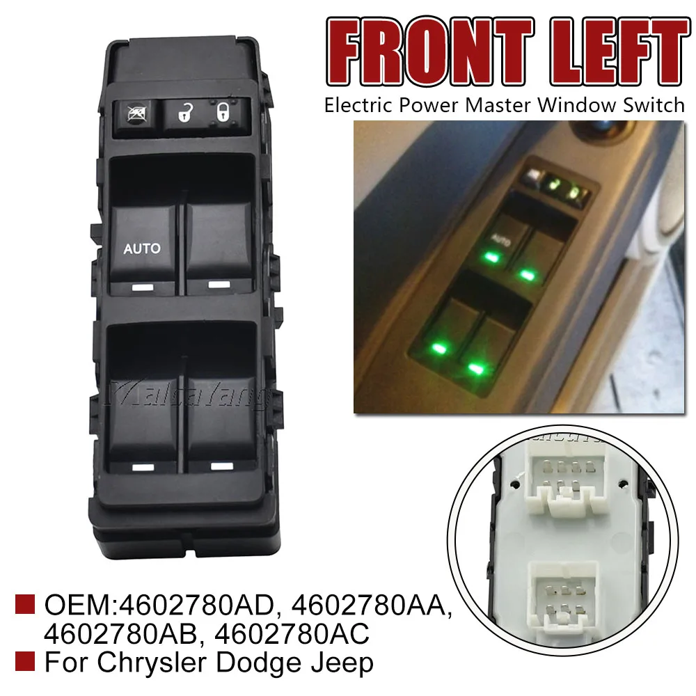 Window Power Master Control Switch Front Left Electric Regulator Button for Jeep Compass Chrysler 200 300 Sebring Dodge Avenger