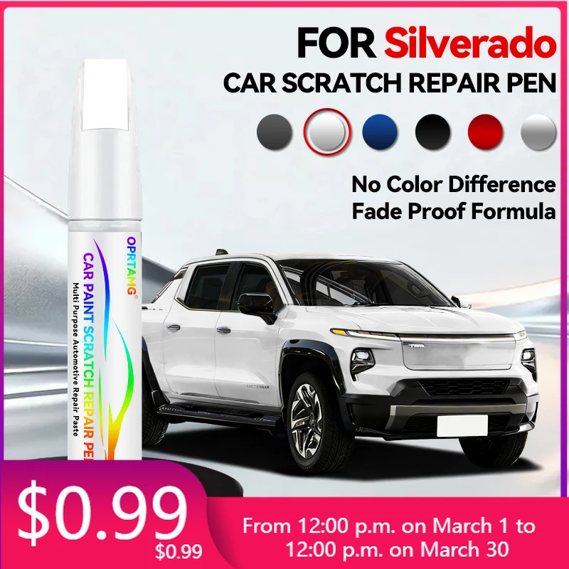 

Набор для ремонта автомобильной краски: карандаш для устранения царапин, аксессуары для Chevrolet Silverado (цвета Glacier Blue, Summit White, Black Slate Grey)