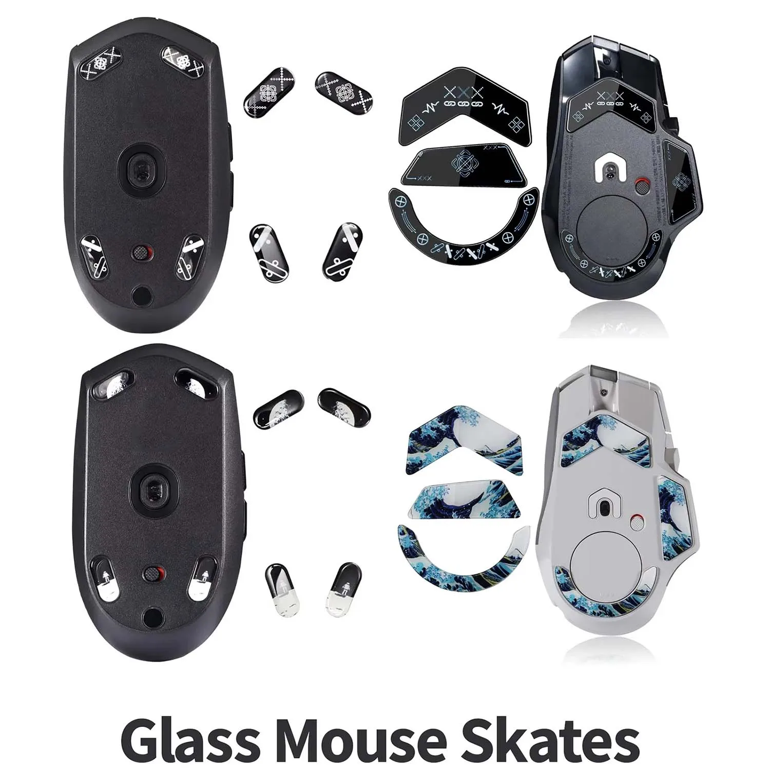 

UCONS Durable Glass Mouse Skates for Logitech G305/G304 G502X Smooth Mouse Feet 2.5D Curved Design Game Mouse Pads