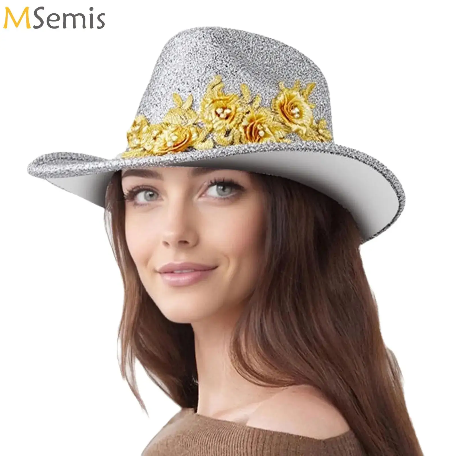 

New Vintage Western Cowboy Hat For Women Mens Gentleman Lady Jazz Cowgirl With Wide Brim Cloche Church Sombrero Hombre Caps