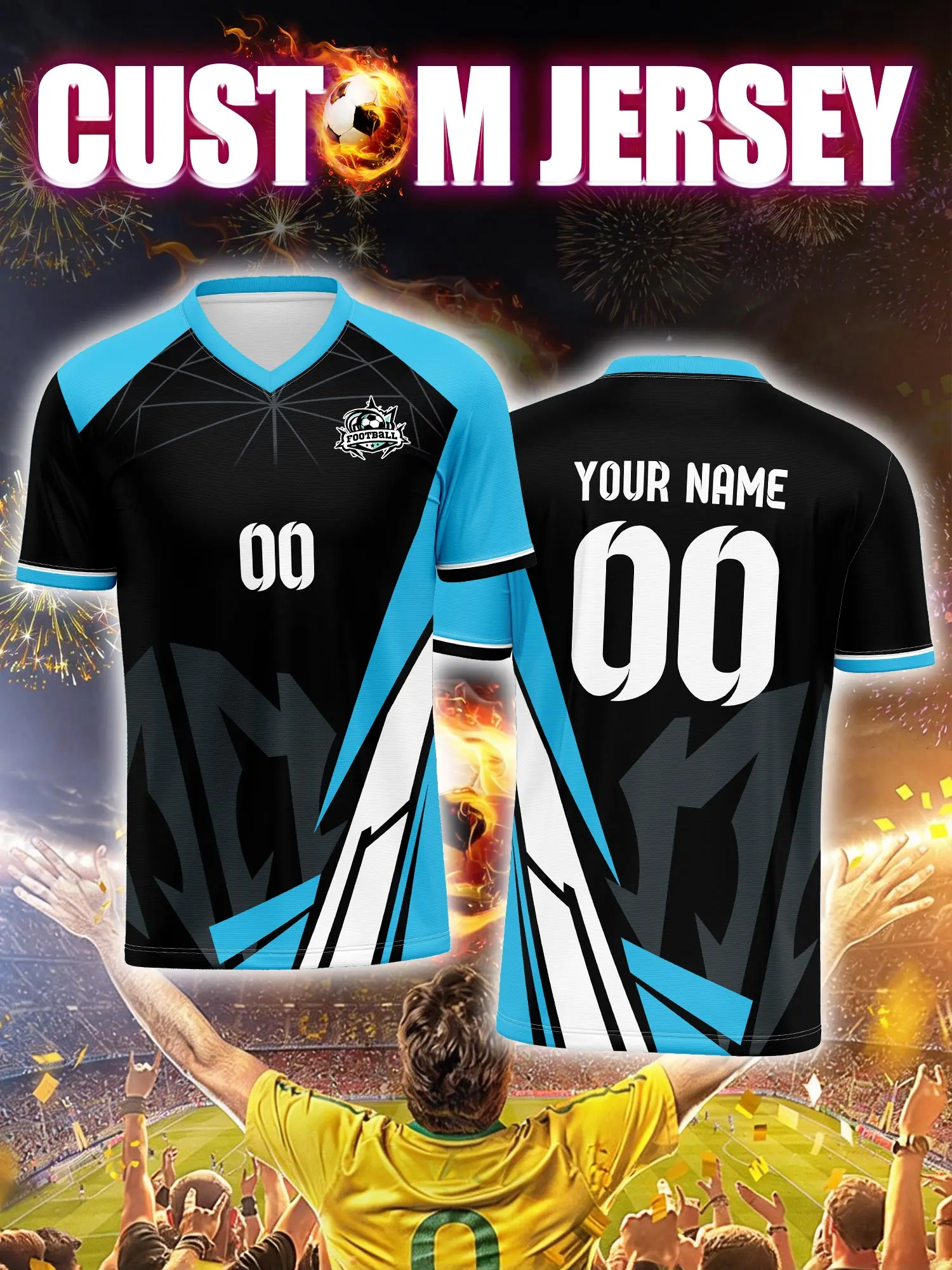 

Футбольная форма на заказ с индивидуальным изображением, номером и именем, профессиональный комплект для элитных игроков.