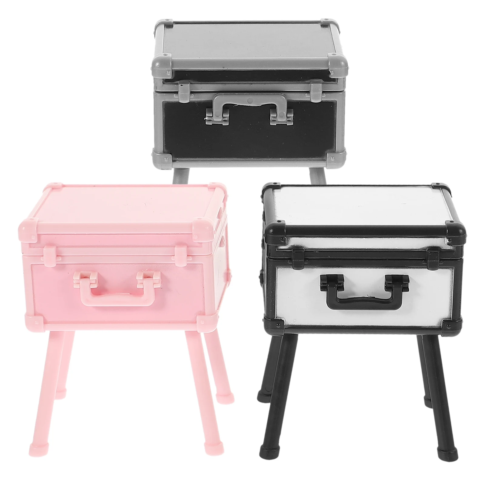 

3pcs House Miniature Dresser Micro Scene Prop Mini Makeup For House Storage Decorative Desktop Mini Storage Box Small