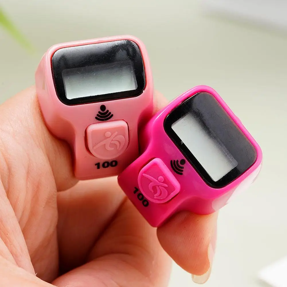 يده الإلكترونية عداد تسبيح خواتم الاصبع تسبيح عداد LED عرض الإلكترونية فنجر الفرس حبة الموقت العد #5
