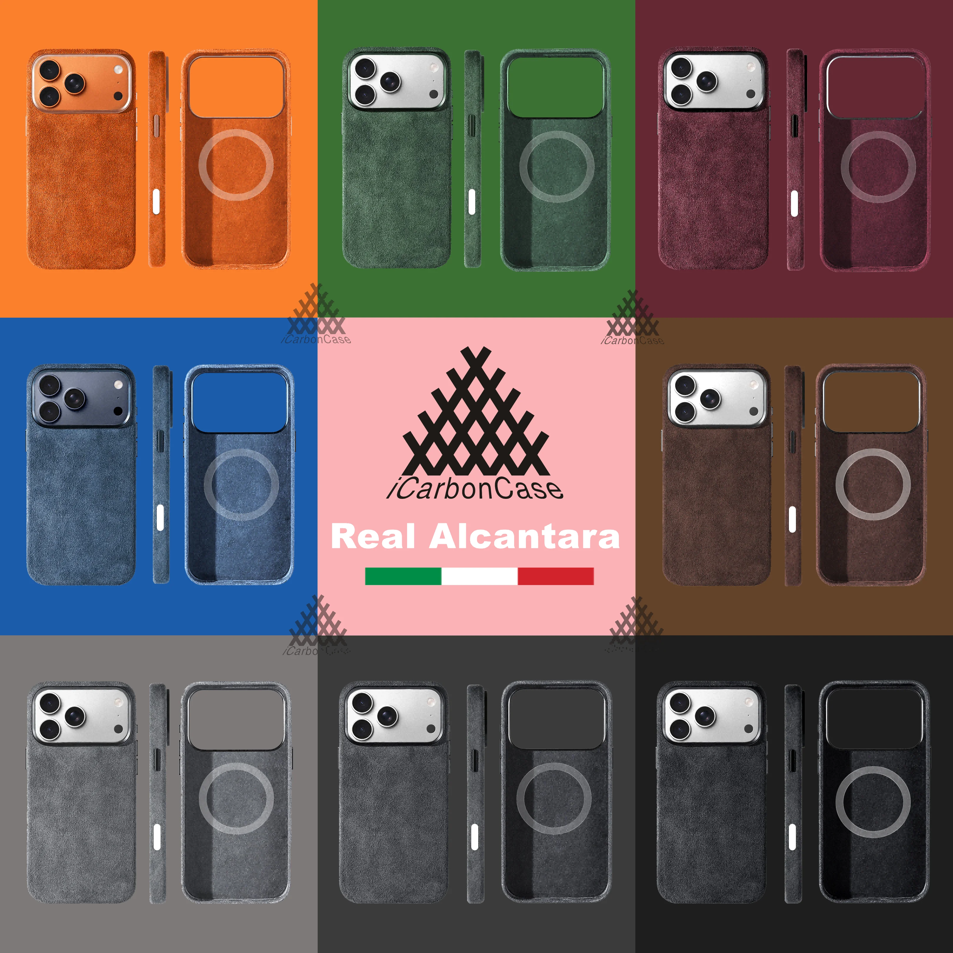 

Genuine Italy Suede Leather Magnetic Phone Case for iPhone 17Pro 17Air 17 Pro Max with MagSafe Luxury Soft Touch Back Cover