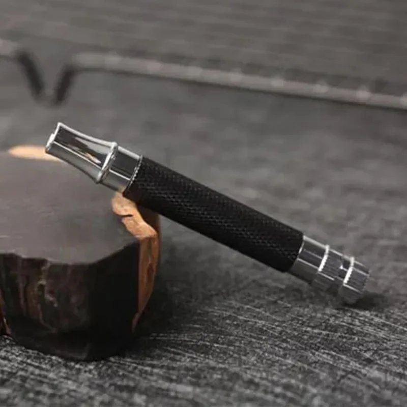 Yaqi Black and Chrome Color Brass Safety Razor Handle for Mens