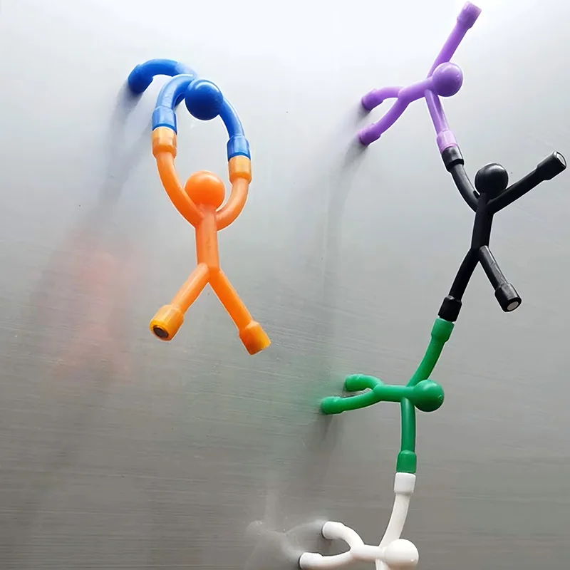 10Pcs Colorful Fridge Magnets Cute Mini Man Flexible Magnetic Sticker Magnet People for Refrigerator DIY Hook Home Office Decor