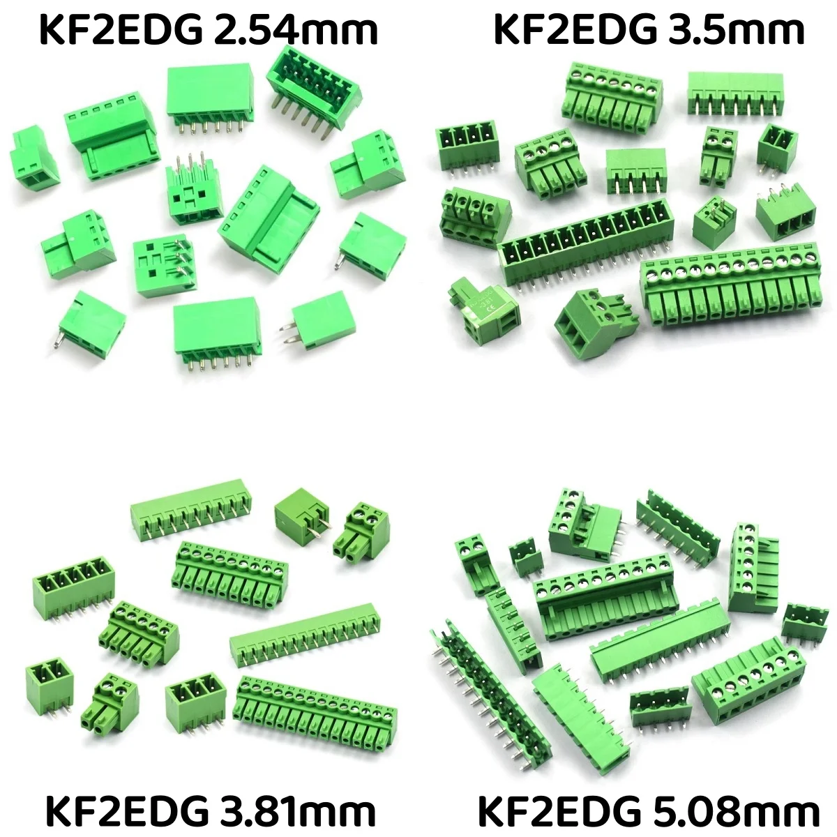 PCB Screw Terminal Block Connector 2.54mm 3.5mm 3.81mm 5.08mm 2-16Pin Male Female Socket Pin Header Wire 15EDG KF2EDG