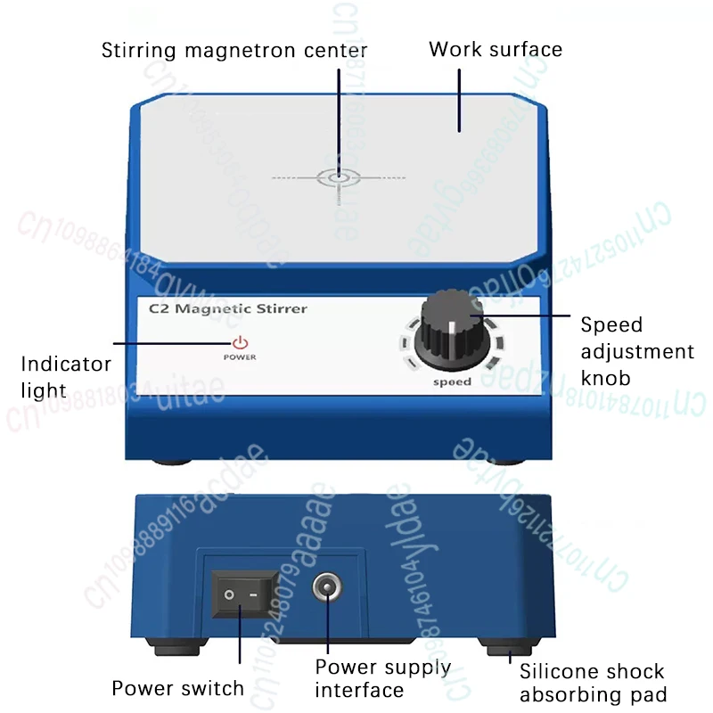 

2500-Rpm Laboratory Small Mixer Chemical Paint Mixing And Dispersing Equipment C2 Magnetic Stirrer Carbon Brush Motor